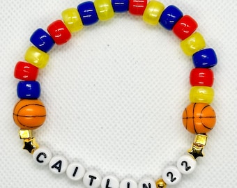 Bracelet de perles colorées Caitlin Clark, joueuse de basket-ball de la WNBA Indiana Fever