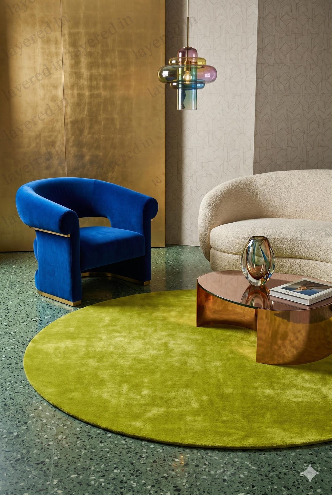 Handmade Milano Chartreuse Lime Green Wool Round Rug Large Oversized ...