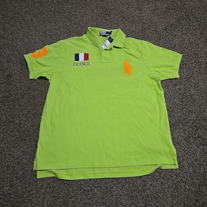 Vintage Polo Ralph Lauren Polo Shirt XXL: Green Big Pony Logo, France