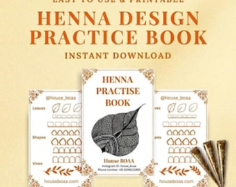 Henna Practice Book for Beginners | Step-by-Step Mehndi Workbook | Digital Download PDF