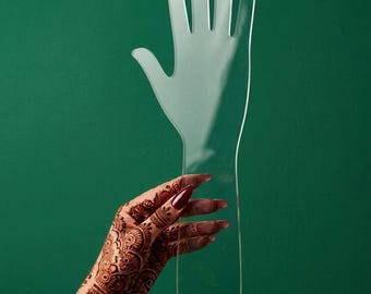 Henna Practice Hand (Pack of 4): Reusable Mehendi Training Board Transparent