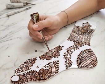 Henna Practice LEG (Pack of 4): Reusable Mehendi Training Board Acrylic