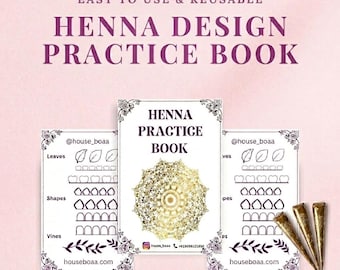 Reusable Henna Practice Book | Mehndi Design Workbook with Hand & Foot Templates