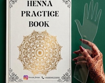 Reusable Henna Practice Workbook and Mehendi Practice Boards - COMBO