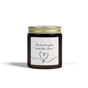Gepersonaliseerde inspirerende quote-kaars: kokos-abrikozenwas, krachtcadeau