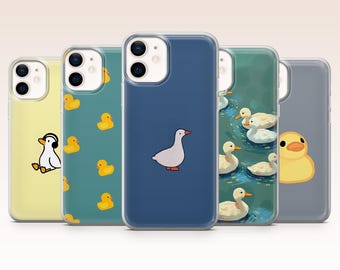 Duck Phone Case Funny Goose Cute Cover for iPhone 17, 16, 15, 14, 13, 12, Samsung S26, S25, S24, A17, A56, Pixel 10 Pro XL, 9A, 8Pro, 7A