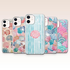 Seashell Phone Case Coastal Beach Mermaidcore Cover for iPhone 17, 16, 15, 14, 13, 12, Samsung S26, S25, S24, A17, A56, Pixel 10 Pro, 9A, 8A