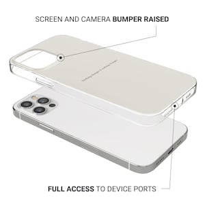 May include: Clear phone case with the text "Nothing changes if nothing changes" over a silver phone. The case has a raised bumper for the screen and camera, and allows full access to device ports.