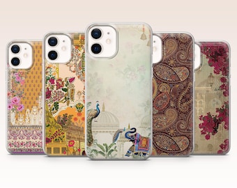 Mughal Phone Case Indian Ornamental Cultural Cover voor iPhone 17, 16, 15, 14, 13, 12, Samsung S26, S25, S24, A17, A56, Pixel 10 Pro, 9, 8, 7