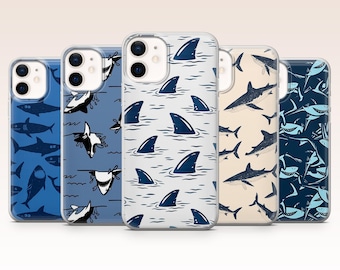 Shark Phone Case Oceanic Marine Nautical Cover for iPhone 17, 16, 15, 14, 13, 12, Samsung S26, S25, S24, A17, A56, Pixel 10 Pro XL, 9A, 8, 7