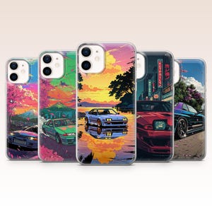 Funda para teléfono JDM con diseño de anime japonés Sakura para iPhone 17, 16, 15, 14, 13, 12, Samsung S26, S25, S24, A17, A56, Pixel 10 Pro XL, 9A, 8Pro, 7A