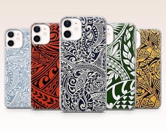 Polynesian Phone Case Tribal Tattoo Maori Cover for iPhone 17, 16, 15, 14, 13, 12, Samsung S26, S25, S24, A17, A56, Pixel 10 Pro XL, 9, 8, 7