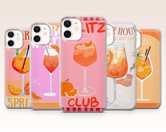 Aperol Phone Case Spritz Cocktail Bar Cover for iPhone 17, 16, 15, 14, 13, 12, Samsung S26, S25, S24, A17, A56, Pixel 10 Pro XL, 9A, 8Pro, 7