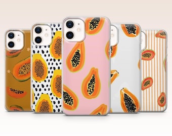 Papaya Phone Case Tropical Fruit Vibrant Cover for iPhone 17, 16, 15, 14, 13, 12, Samsung S26, S25, S24, A17, A56, Pixel 10 Pro XL, 9A, 8, 7