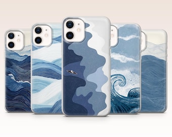 Ocean Phone Case Waves Blue Sea Cover for iPhone 17, 16, 15, 14, 13, 12, Samsung S26, S25, S24, A17, A56, Pixel 10 Pro XL, 9A, 8Pro, 7A