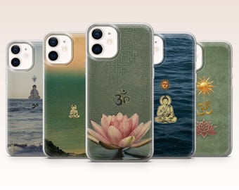 Buddha Phone Case Lotus Spiritual Meditation Cover for iPhone 17, 16, 15, 14, 13, 12, Samsung S26, S25, S24, A17, A56, Pixel 10, 9A, 8Pro, 7