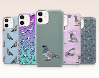 Pigeon Phone Case Bird Cute Cartoon Cover for iPhone 17, 16, 15, 14, 13, 12, Samsung S26, S25, S24, A17, A56, Pixel 10 Pro XL, 9A, 8Pro, 7A