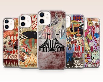 Circus Phone Case Carnival Clown Big Top Cover for iPhone 17, 16, 15, 14, 13, 12, Samsung S26, S25, S24, A17, A56, Pixel 10 Pro XL, 9A, 8, 7