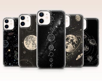 Space Phone Case Galaxy Planets Cosmic Cover for iPhone 17, 16, 15, 14, 13, 12, Samsung S26, S25, S24, A17, A56, Pixel 10 Pro XL, 9A, 8A, 7A