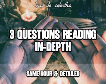 3 Questions Tarot Reading, Detailed Psychic Answers, Same-Day Love, Career, Life Guidance