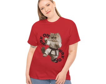Cat lovers and Karate Fans Unisex Heavy Cotton Tee