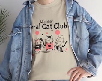 Camiseta unisex de algodón grueso con estampado de gato salvaje de mamá