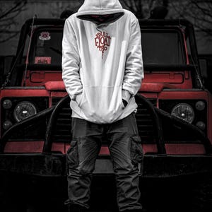 White Penny Wise You&#39;ll Float Too Hoodie, IT Movie Front and Rear Graphic Logo, Unisex Fleece Sweatshirt, Halloween Costume, Cosplay Hoodie,
