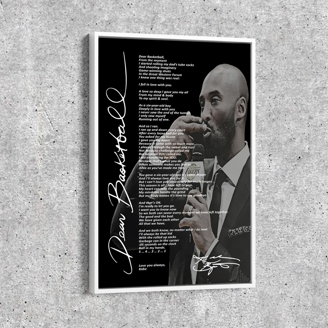 Kobe Bryant Dear Basketball Poster / CANVAS Locker Room Classic ...