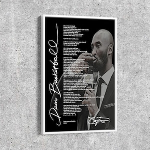 Kobe Bryant &#39;Dear Basketball&#39; Canvas Print: NBA Locker Room Art