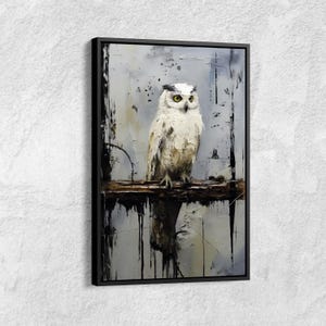Abstract Owl Canvas Art: Boho Home Decor, Modern Wildlife Print