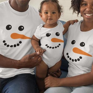 Snowman Short and Long Sleeve T-shirts For the Whole Family, Snowman Onesie, Snowman Toddler Tee, Snowman Hoodie, Unisex Snowman T-shirt