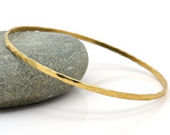 14k Green Gold Bangle, 2mm, Electrum