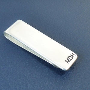 Sterling silver money clip, customized with free engraving.