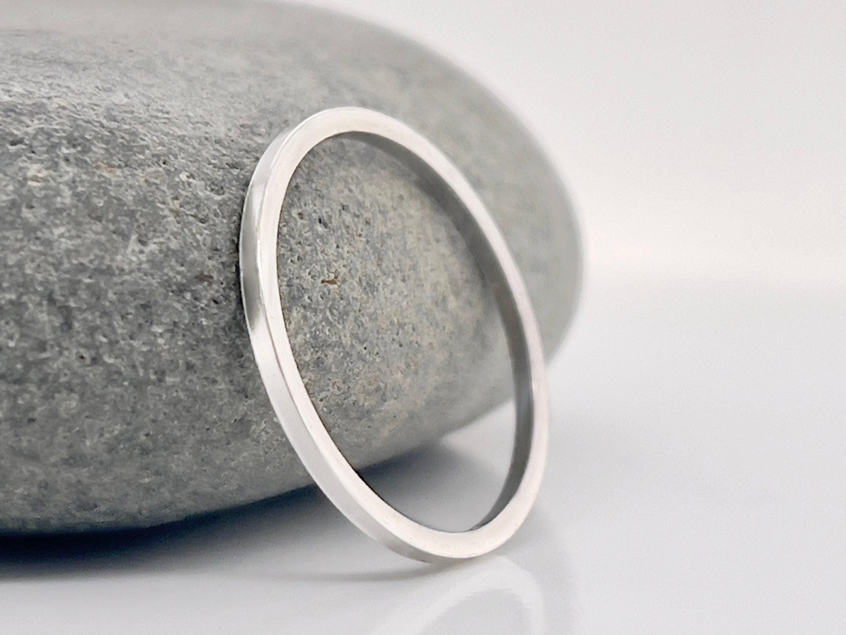 Square Silver Plain Ring - Etsy