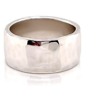 Heavy 8mm Platinum Ruthenium Hammered Wedding Band, Solid 950 Platinum, Free Engraving image 5