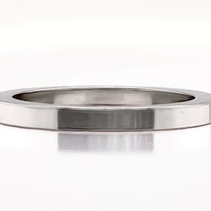 Heavy 950 Platinum Ruthenium 2mm Square Wedding Band, Free Engraving image 2