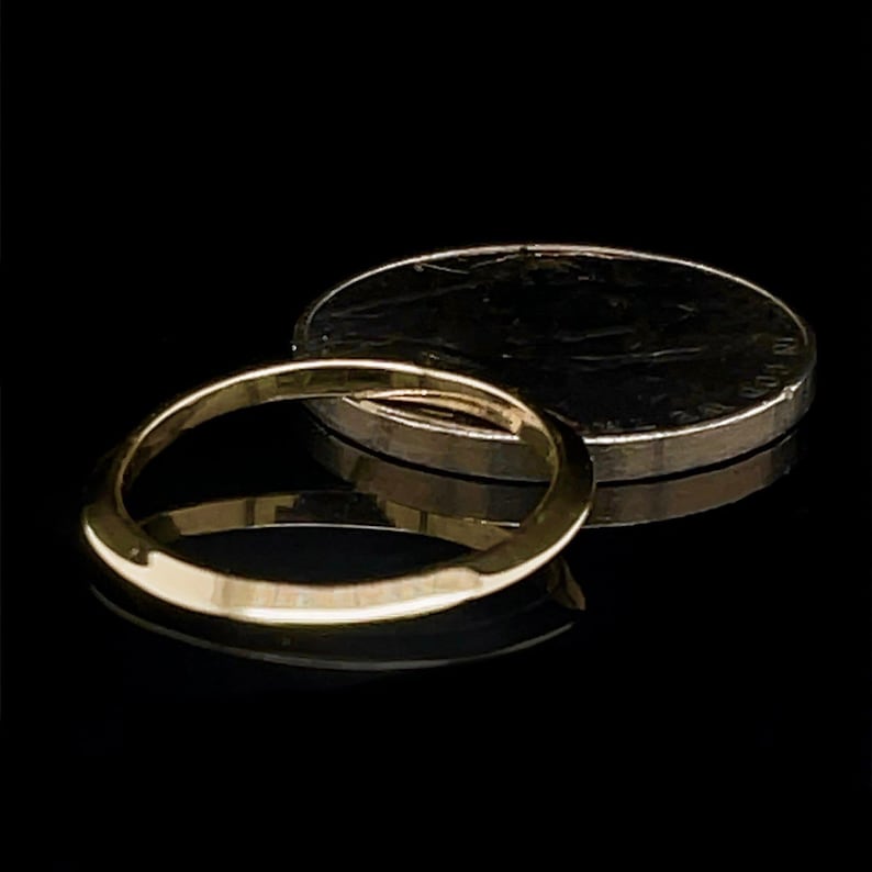 Solid Yellow Gold Knife Edge Ring, Handmade Minimalist Band image 5