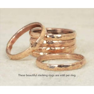 Hammered Bronze Stacking Ring: Rustic Handcrafted Band