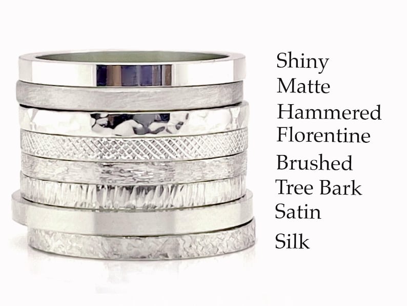 Solid 950 platinum hammered finish band, 2mm ring, Free inside ring engraving. image 2