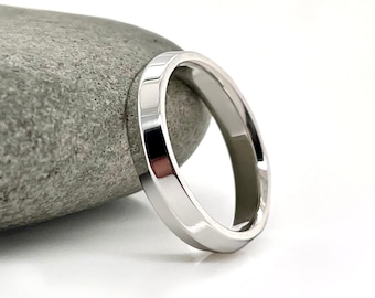 Sterling Silver Knife Edge Band, Minimalist Wedding Ring, Free Engraving
