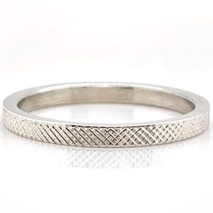 950 Platinum Ruthenium Wedding Ring, 2mm Florentine Engraved Band image 1