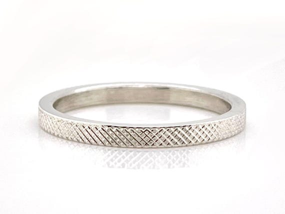 950 Platinum Ruthenium Wedding Ring, 2mm Florentine Engraved Band