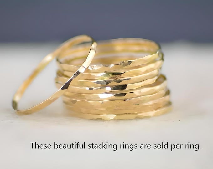 14K Gold Filled Stackable Twist Ring Minimal Everyday Band main image 1