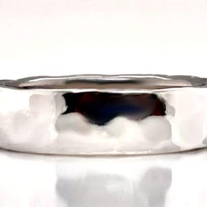 Heavy 950 4mm Platinum Ruthenium Hammered Wedding Band, Rustic Ring, Free Engraving image 3