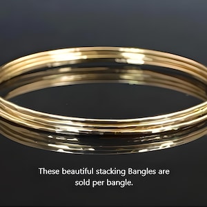 Hammered 14k Gold Filled Bangle: Thin Stacking Bracelet