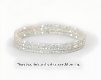 Faceted Sterling Silver Stacking Ring, Minimalist Dainty Band