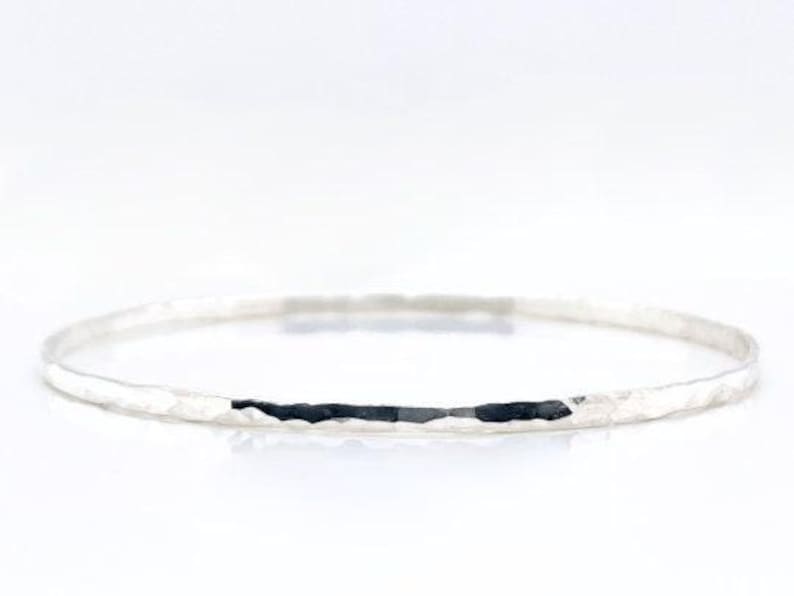 Bracciale impilabile in platino martellato: platino massiccio 950 rutenio immagine 2