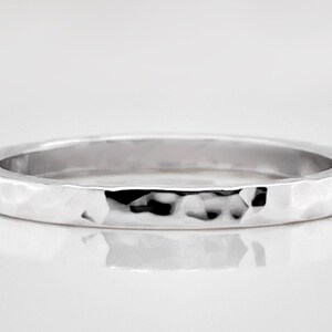 Solid 950 platinum hammered finish band, 2mm ring, Free inside ring engraving. image 3