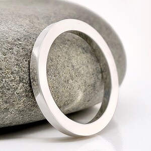 Heavy 950 Platinum Ruthenium 2mm Square Wedding Band, Free Engraving image 3