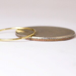 Super Thin ROUND 18k Solid Yellow Gold Stacking Ring image 3